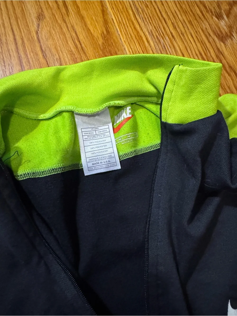 Nike Black and Neon Green Half-Zip Performance Top